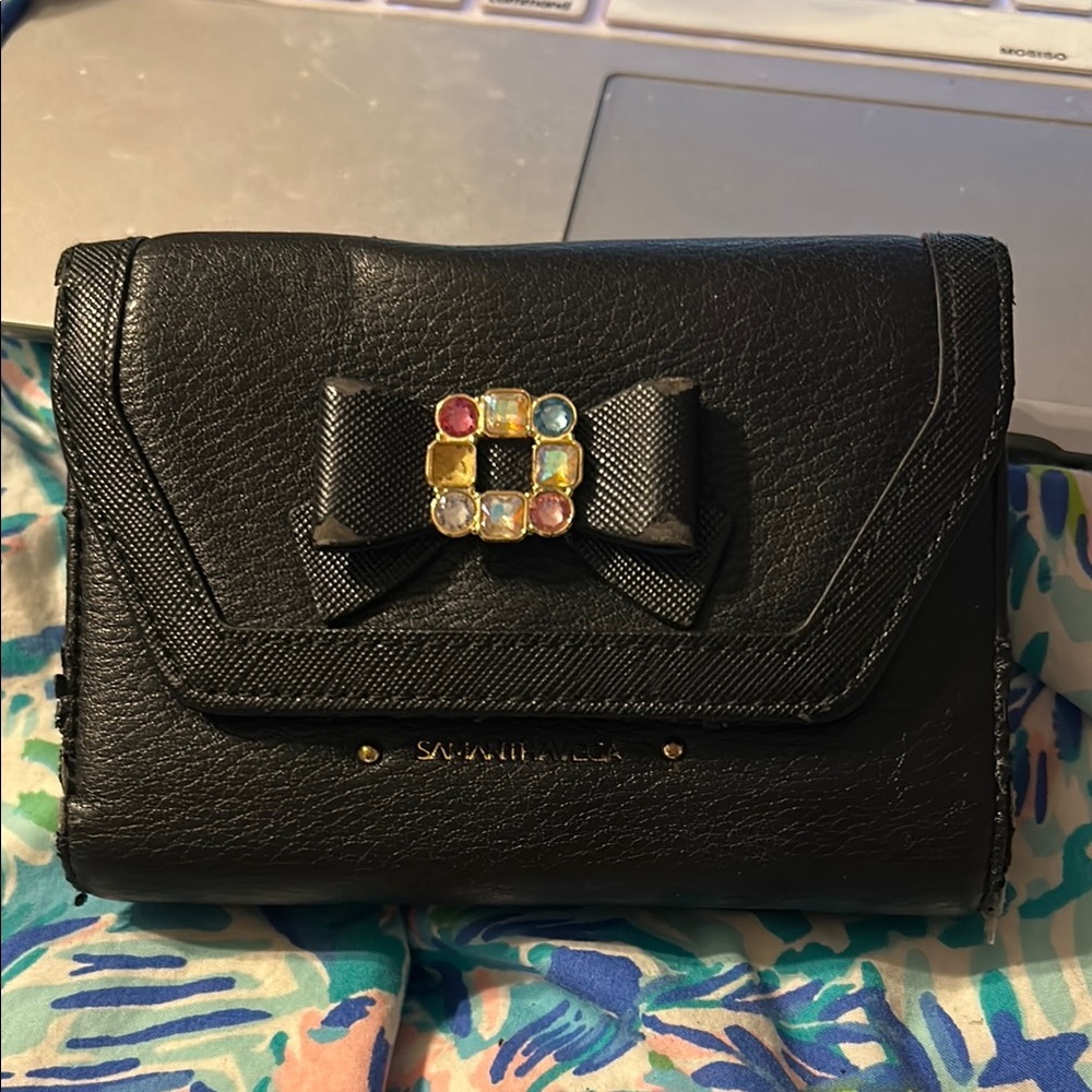 Black Bow-Embellished Women's Bag